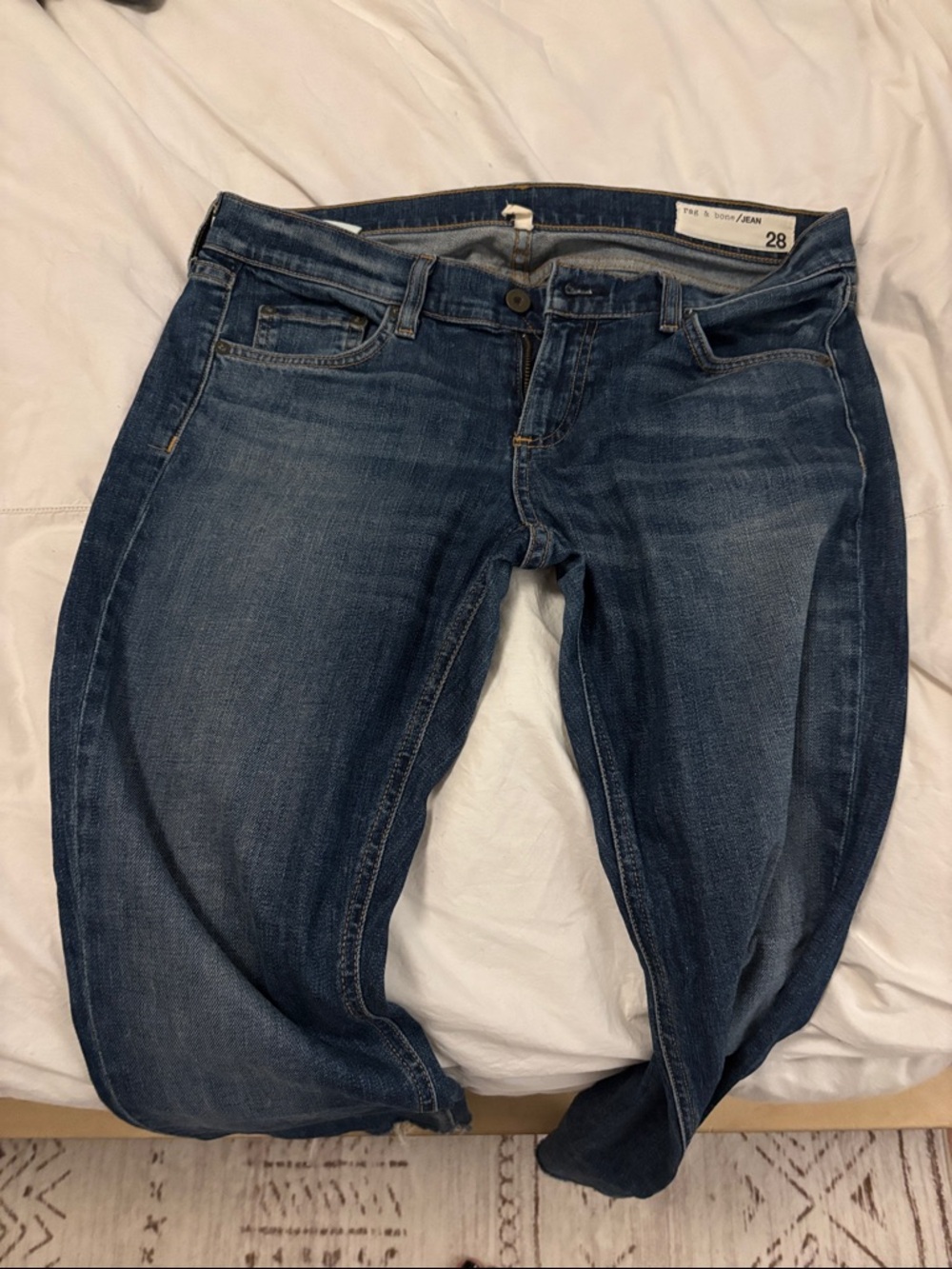 rag & bone Dark Blue Boyfriend Jeans